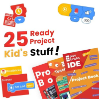 PicoBricks Raspberry Pi Pico W Starter Kit - 26dílná sada projektů pro kutily se 3 učebnicemi a 25 projektovými videi, Raspberry